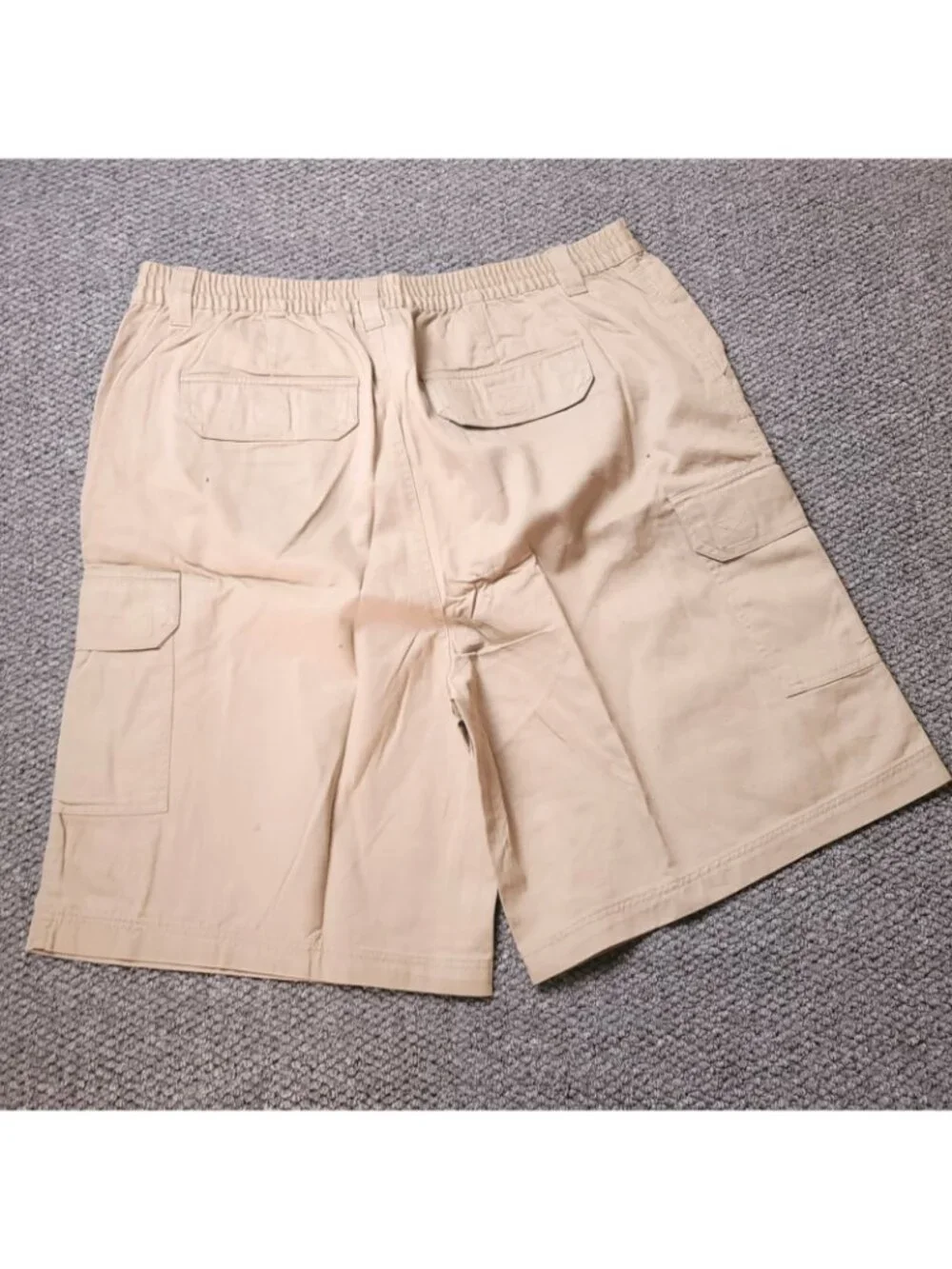 KingSize Cargo Shorts Mens 46 Big Tall Khaki Elastic LL Chino y2K Beige